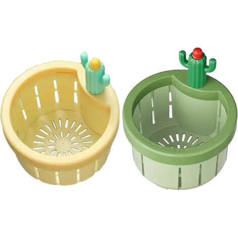 Crépine d'évier motif cactus - Crépine d'évier à pression automatique améliorée 2024 - Crépine d'évier cactus - Collecteur de déchets de cuisine F (1/5)