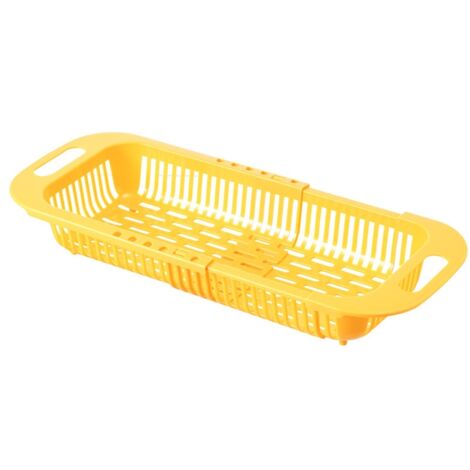 Égouttoir à vaisselle coulissant avec panier d'égouttage, porte-couverts portable pour le rangement et l'organisation de la cuisine (1/5)
