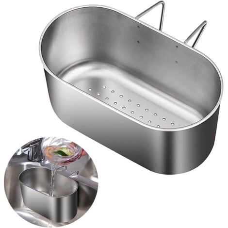 Passoire d'évier en acier inoxydable, passoire suspendue multifonctionnelle pour filtrer les déchets de cuisine (1/5)