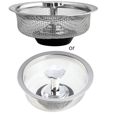 Crépine d'évier en acier inoxydable, filtre de vidange, panier à cheveux, bouchon de vidange, accessoires de salle de bain et de cuisine (1/5)
