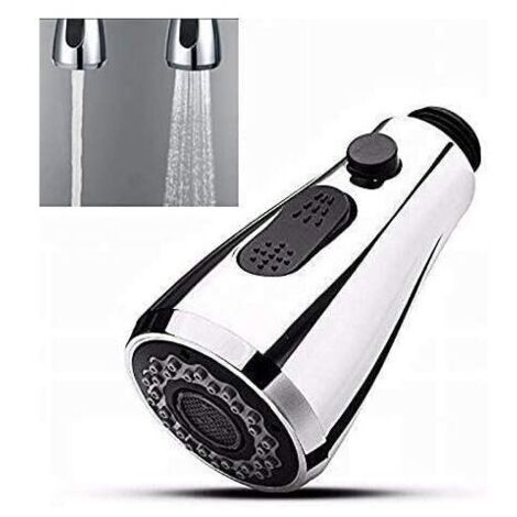 Robinet de cuisine avec douchette extractible, bouton d'arrêt et 2 types de buses universels (1/5)
