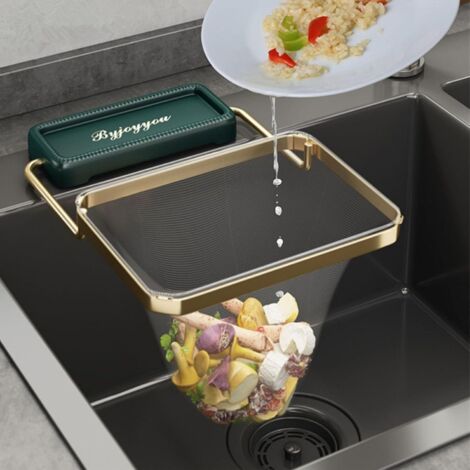 Égouttoir à déchets rotatif pour évier de cuisine avec 100 sacs filtrants en maille, égouttoir à déchets à ventouse Net Mate (1/5)