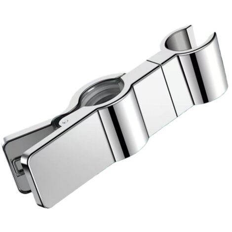 Support de douche à clipser en alliage de zinc, compatible avec tous les pommeaux de douche, montage sans outil, réglable à 360°, grande capacité de maintien, couleur argent. (1/5)