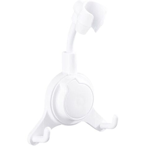 Support de pommeau de douche réglable avec crochets, fixation par ventouse à 360 degrés, support de douchette amovible pour surfaces lisses (1/5)