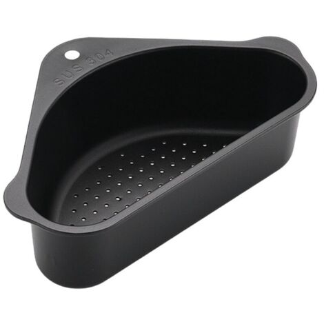 Étagère d'angle multifonctionnelle pour évier avec ventouse, porte-éponge et bac, organisateur de rangement de cuisine (1/5)
