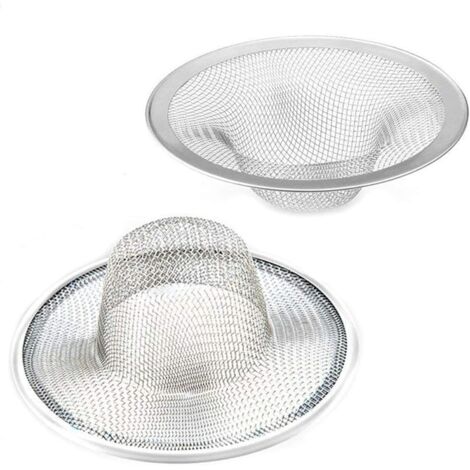 Lot de 2 filtres-pastilles robustes en acier inoxydable, diamètre supérieur de 7 cm / maille de 2,5 cm, idéaux pour évier de cuisine, baignoire ou bassin de camping-car. (1/5)