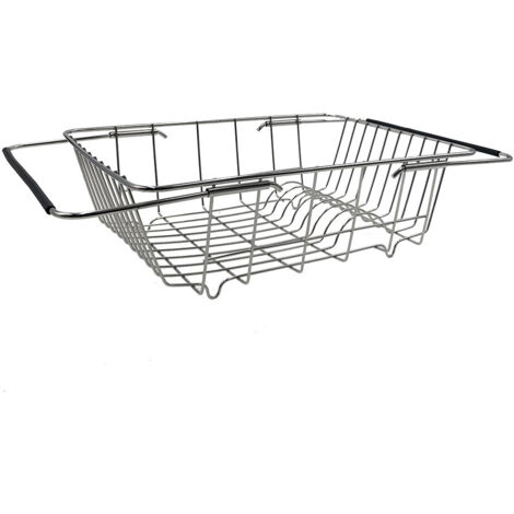 Égouttoir à vaisselle pour évier - Panier réglable en acier inoxydable (1/4)