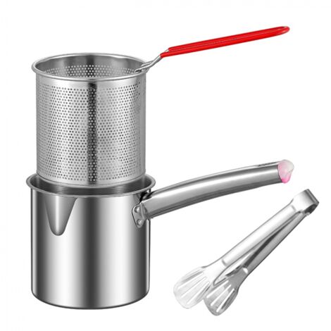 Friteuse en acier inoxydable avec panier-filtre, ustensile de cuisine pratique (1/4)