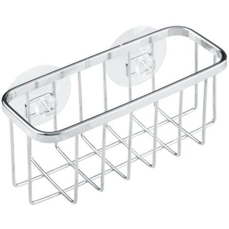 Porte-éponge - Rangement d'évier en métal avec revêtement inox - Support pour éponges métalliques et autres éponges - Argent mat (1/5)