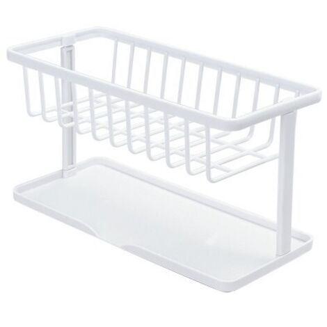Étagère de rangement pour évier de cuisine, porte-éponges et chiffons, double espace de rangement (1/5)