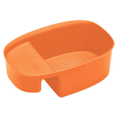 1 passoire d'évier pour fruits et légumes, panier filtre à déchets de cuisine, panier suspendu pour éponge, étagère de rangement (orange) (1/5)