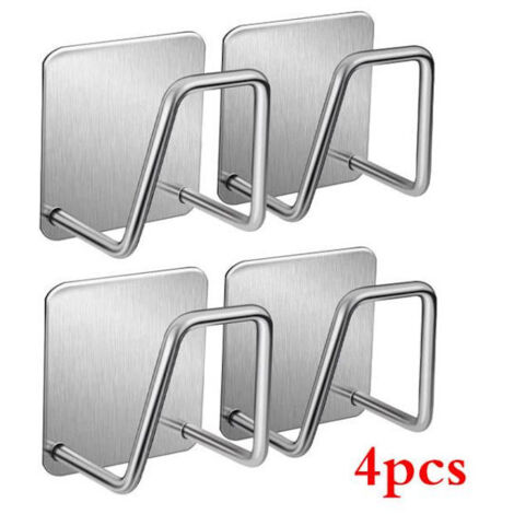 Rangement pour éponges de cuisine, égouttoir, étagère, porte-éponges pour toilettes et salle de bain, crochets de nettoyage, accessoires et outils (lot de 4) (1/5)