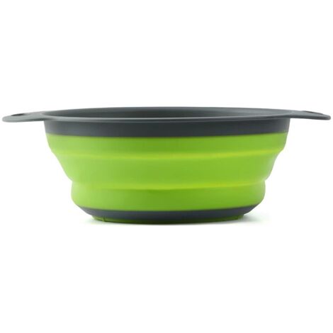 Panier à fruits pliable en silicone - Panier à fruits portable - Gain de place dans la cuisine - Facile à nettoyer - Vert (1/5)