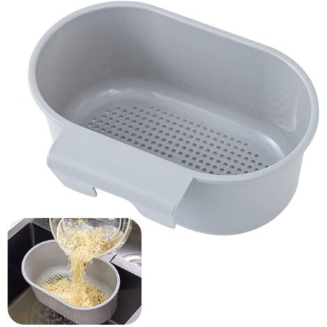Panier d'égouttage pour évier de cuisine, égouttoir pour évier domestique, crépine d'évier, filtre multifonction pour évier de cuisine (gris) (1/5)