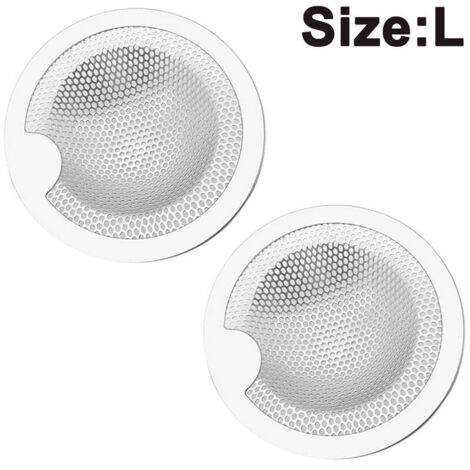 Lot de 2 crépines d'évier en acier inoxydable, 10 cm (4 pouces). (1/5)
