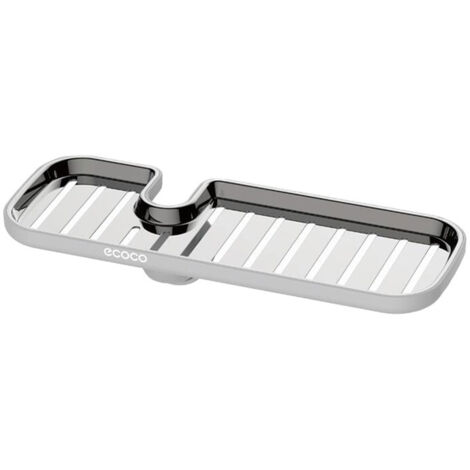 Grande étagère d'évier en acier inoxydable noir, support de rangement suspendu réglable pour chiffons et éponges, durable (1/2)