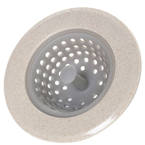 Passoire d'évier anti-obstruction, flexible, avec large rebord, en silicone durable, compatible lave-vaisselle, beige, mini panier (1/5)