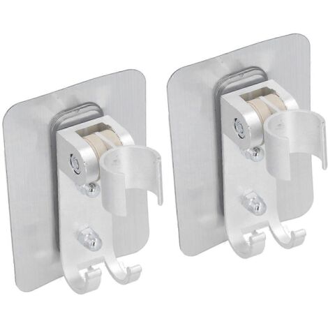Lot de 2 supports muraux pour pommeau de douche, adhésifs et robustes, pour salle de bain. (1/2)