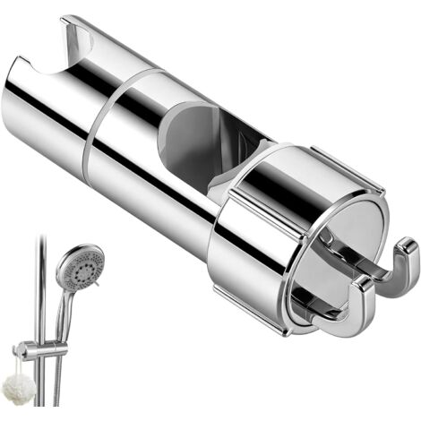 Support de pommeau de douche réglable, support universel sans perçage, support de remplacement pour rail coulissant 18-25 mm avec double crochet, support pour (1/5)