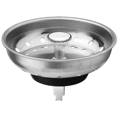 Bouchon de bonde d'évier à pression, anti-obstruction, écoulement rapide, universel, en acier inoxydable, avec filtre et couvercle Jikaix (1/5)