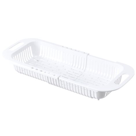 Égouttoir à vaisselle coulissant avec panier d'égouttage, porte-couverts portable pour le rangement et l'organisation de la cuisine (1/5)