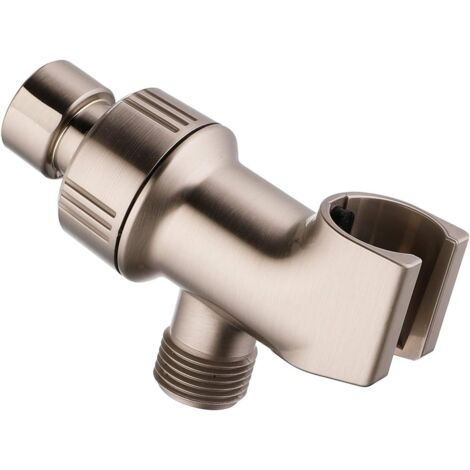 Support universel pour pommeau de douche à main, bras de douche réglable avec rotule en laiton, raccord pour pommeau de douche - Chrome (1/4)