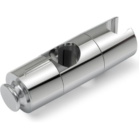 Support de pommeau de douche avec crochet latéral, pince réglable 19-25 mm pour barre de douche, support orientable à 45° pour fixation de douche de salle de bain, chromé (1/5)