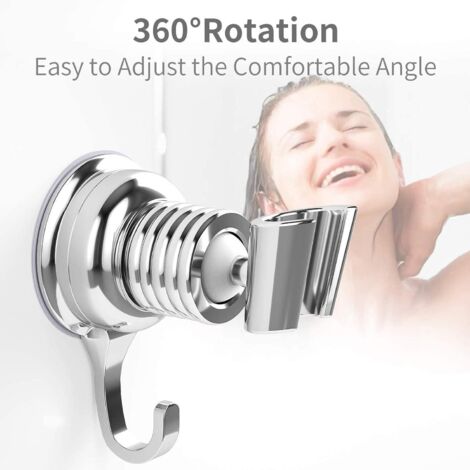 Support de douche chromé de remplacement, support de pommeau de douche réglable à 360° (1/5)