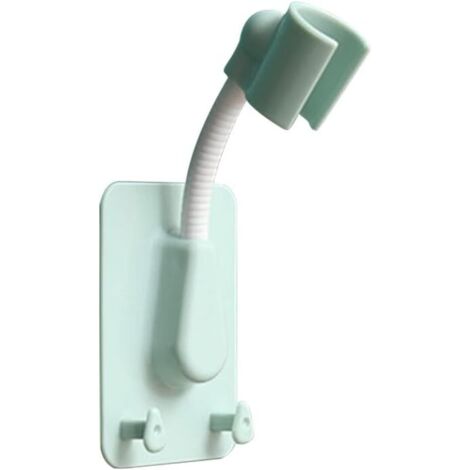 Support de pommeau de douche réglable, auto-adhésif, fixation murale avec 2 crochets, pour salle de bain/spa, universel, en ABS, 1 pièce (vert) (1/4)