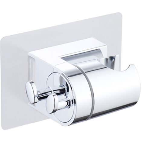 Support de douche sans perçage, fixation auto-adhésive, réglable jusqu'à 45°, support universel pour pommeau de douche avec crochet, support de douche, support de douche pour WC (1/5)