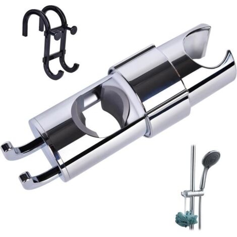 Support de pommeau de douche sans perçage + crochet - Support de pommeau de douche de salle de bain - Support de remplacement d'angle (1/4)