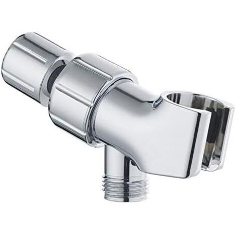 Support de bras de douche réglable, support de douchette, base de montage universelle, séparateur d'eau à trois voies finition chromée (1/5)