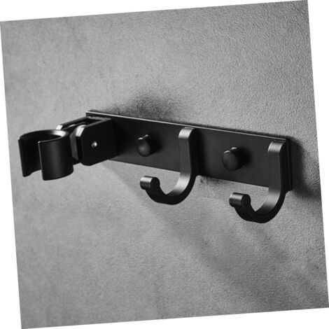 Support universel pour pommeau de douche avec 2 crochets, support mural réglable en aluminium, support de pommeau de douche auto-adhésif pour flexible de douche (1/4)