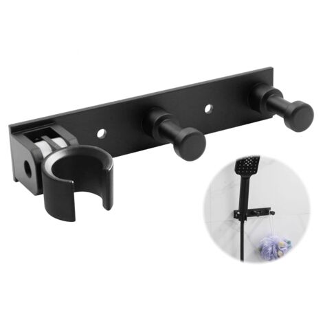 Support universel réglable pour pommeau de douche, sans perçage, fixation murale en aluminium, support pour douchette à main sans clous (1/5)