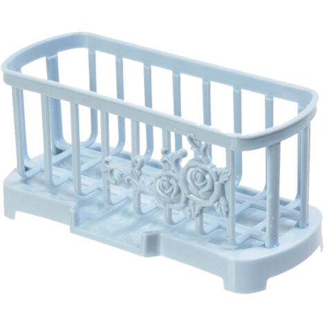 Étagère de rangement de cuisine avec design ajouré, égouttoir d'évier avec bac amovible, boîte de rangement pour éponge et porte-savon pour salle de bain (1/5)