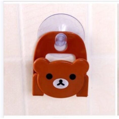 Lot de 3 porte-éponges marron avec égouttoir, support de rangement auto-adhésif pour évier et salle de bain. Accessoires pratiques. (1/5)