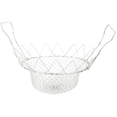 Panier à friture pliable en acier inoxydable, passoire alimentaire, ustensiles de cuisson vapeur, rinçage et friture (1/5)