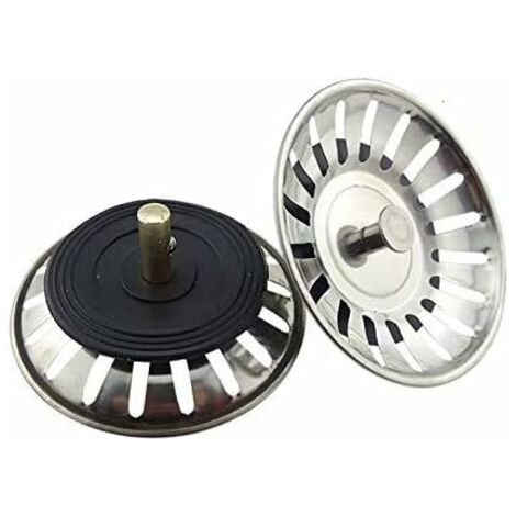 Passoire d'évier en acier inoxydable - 2 paniers universels à double couche de 8 cm [YJD] (1/4)