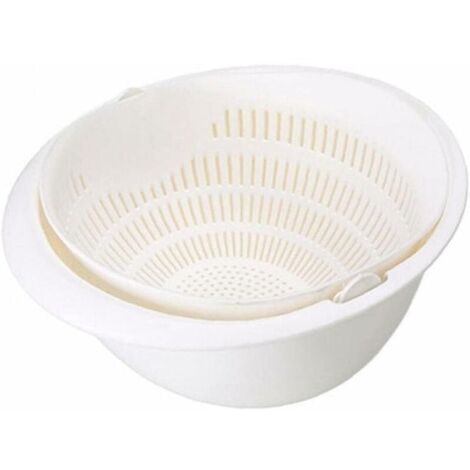 Égouttoir double filtre 2 en 1 pour la cuisine, panier de lavage et de rangement pour les légumes, outil de nettoyage et de nettoyage des légumes (1/5)
