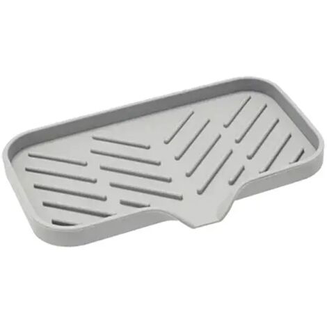 Plateau en silicone pour évier avec égouttoir, porte-éponge et support de rangement pour savon et brosse à récurer, organisateur de cuisine (1/5)