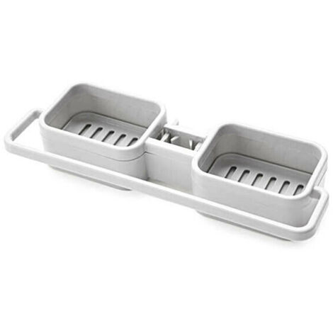 Égouttoir de cuisine, étagère de rangement multifonctionnelle pour brosse à vaisselle, étagère réglable, porte pour porte de rangement pour chiffons et éponges de salle de bain (1/5)
