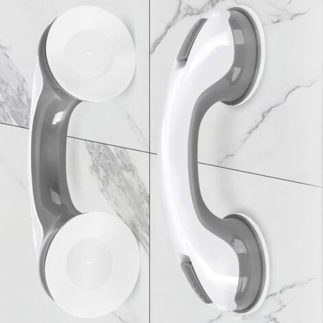 Barres d'appui de douche et de baignoire - Lot de 2, 30 cm, avec ventouses de fixation robustes. Barre d'équilibre et de sécurité pour prévenir les blessures. Couleur : orme.-AquaForge (1/5)