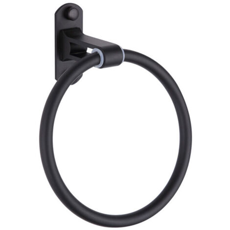 Porte-serviettes noir, anneau porte-serviettes rond-AquaForge (1/5)