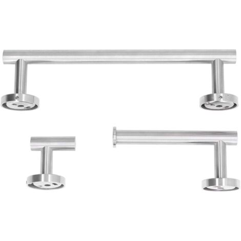 Porte-serviettes en acier inoxydable, bords lisses, rangement organisé, étagère de salle de bain en acier inoxydable pour dressing, cuisine, chambre, argenté, lot de trois-AquaForge (1/5)