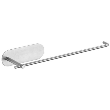 Porte-serviettes sous meuble en acier inoxydable - Porte-rouleau de papier essuie-tout autocollant facile à déchirer d'une seule main, argenté-AquaForge (1/5)