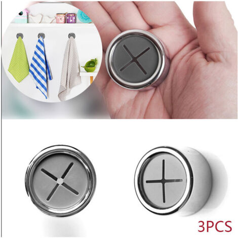 Porte-serviettes, crochet porte-chiffons, pince porte-serviettes auto-adhésive sans perçage pour salle de bain, cuisine et maison - 4,2 x 2,2 cm - Lot de 3-AquaForge (1/5)