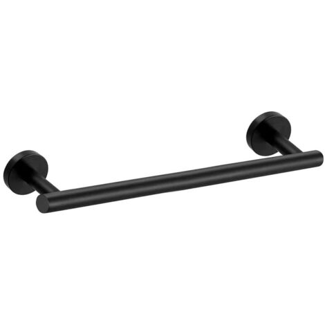 Porte-serviettes mural 40 cm Porte-serviettes mural en acier inoxydable 304 Porte-serviettes de salle de bain Noir mat Porte-serviettes Hol-AquaForge (1/5)