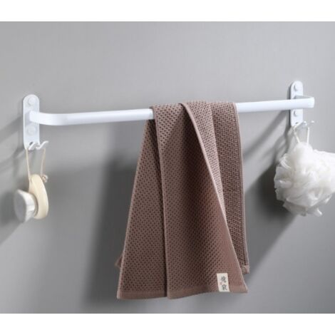 Porte-serviettes simple en aluminium blanc de 30 cm, porte-serviettes multi-niveaux pour salle de bain, sans perçage-AquaForge (1/4)
