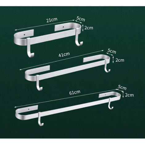 Porte-serviettes de bain sans perçage, 41 cm, pour salle de bain-AquaForge (1/4)