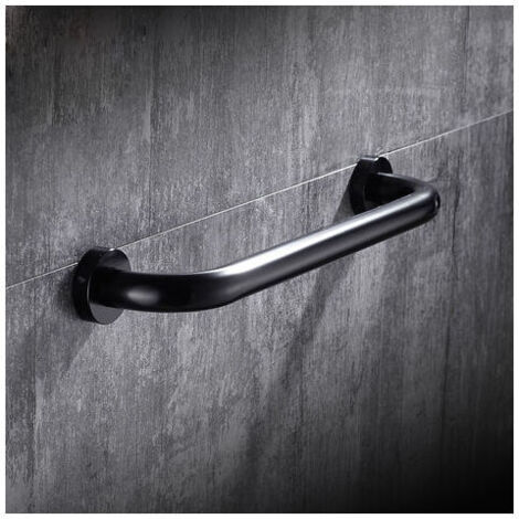 Barre d'appui de salle de bain, poignée de sécurité pour douche, barre antidérapante de 30 cm pour salle de bain, baignoire, toilettes (noir)-AquaForge (1/4)